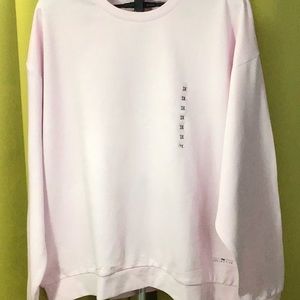 Light Pink Crewneck Sweatshirt with Minimal Print